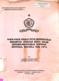 Pokok-Pokok Pikiran Untuk Meningkatkan Kemampuan Angkatan Kerja Dalam ...