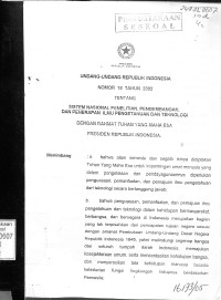 UNDANG-UNDANG REPUBLIK INDONESIA NOMOR 18 TAHUN 2002