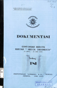 Dokumentasi Guntingan Berita Harian Media Indonesia 01 April - 29 Juni 2005