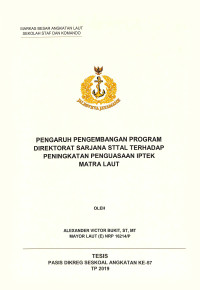 Pengaruh pengembangan program direktorat sarjana STTAL terhadap peningkatan penguasaan IPTEK matra laut