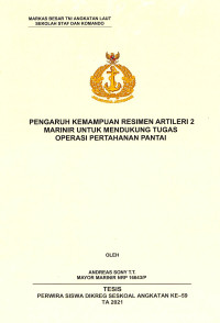 Pengaruh kemampuan resimen artileri 2 marinir untuk mendukung tugas operasi pertahanan pantai