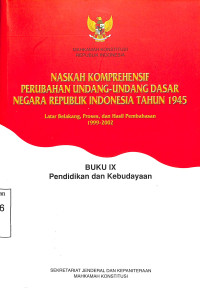 Buku IX Pendidikan dan Kebudayaan