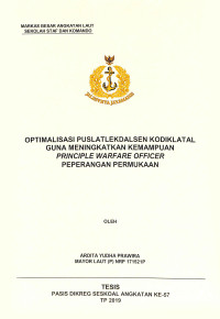 Optimalisasi Puslatlekdalsen Kodiklatal guna meningkatkan kemampuan principle warfare officer peperangan permukaan