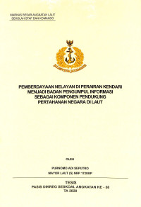 Pemberdayaan nelayan di perairan Kendari menjadi badan pengumpul informasi sebagai komponen pendukung pertahanan negara di laut