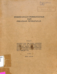 perencanaan pembangunan dan perataan pendapatan