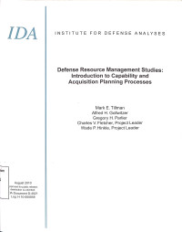 Defense Resource Management Studies: Introduction to capabality and Acquisition Planning Processes