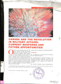 Canada And the Revolution In Military Affairs: Current Response And Future Opportunities