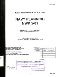 Navy Warfare Publication, Navy Planning NWP 5-01 (Edition January 2007)