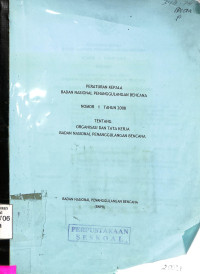 Peraturan Kepala Badan Nasional Penanggulangan Bencana No. 1 tahun 2008