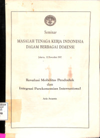 REVOLUSI MOBILITAS PENDUDUK DAN INTEGRASI PEREKONOMIAN INTERNASIONAL