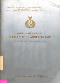 Himpunan Amanat Kepala Staf TNI Angkatan Laut (periode 22 april 1986 - 23 maret 1987)