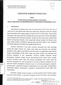 EFEKTIVITAS PENGAMANAN PERAIRAN SELAT MALAKA DALAM MENGHADAPI ANCAMAN KEAMANAN LAUT