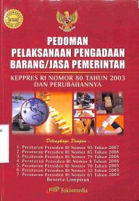 Pedoman Pelaksanaan Pengadaan Barang /Jasa Pemerintah