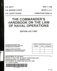 THE COMMANDERS HANDBOOK ON THE LAW OF NAVAL OPERATIONS