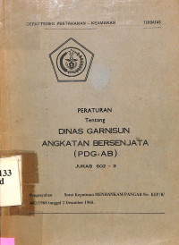 Peraturan Tentang Dinas Garnisun Angkatan Bersenjata (PDG-AB)