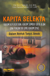 KAPITA SELEKTA (hukum keperdataan,hukum sumber daya alam dan pengantar ilmu hukum