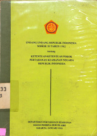 Undang-Undang Republik  Indonesia Nomor 20 Tahun 1982