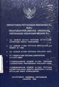 Buku Peraturan Perundang-undangan Hankamneg RI UU No 20/82