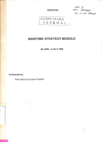 Maritime Strategy Module 29 June-3 July 1998