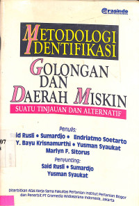 Metodologi Identifikasi Golongan Dan Daerah Miskin