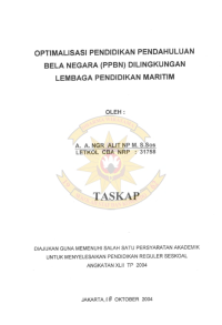 Optimalisasi Pendidikan Pendahuluan Bela Negara (PPBN) Dilingkungan Lembaga Pendidikan Maritim