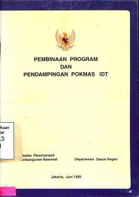 Pembinaan Program Dan Pendampingan Pokmas IDT