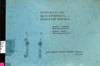 Experimental and Quasi-Experimental Designs for Reasrch