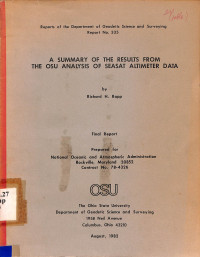 A Summary of the resolts from the osu analysis of seasat altimeter data