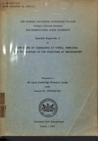 Structure of turbulence at oneill nebraska, and its relation to the struc