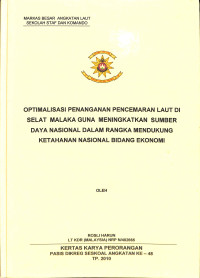 Optimalisasi Penanganan Pencemaran Laut Di Selat Malaka Guna Meningkatkan Sumber Daya Nasional Dalam Rangka Mendukung Ketahanan Nasional Bidang Ekonomi