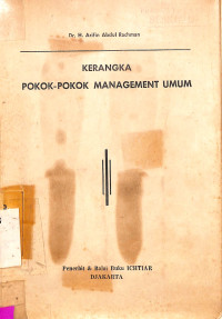 Kerangka Pokok-Pokok Management Umum