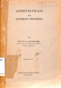 Administrasi dan Efesiensi Bekerja Cetakan Kelima