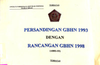 PERSIDANGAN GBHN 1993 DENGAN RANCANGAN GBHN 1998