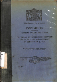 Documents Concerning German-Polish Relations