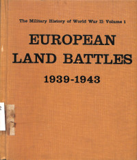 European Land Battles 1939-1943. Vol 1