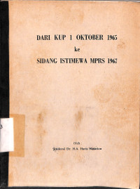 Dari kup 1 Oktober 1965 ke Sidang Istimewa MPRS 1967