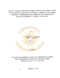 Analisis Tentang Persetujuan Border Crossing Dan Border Patrol Antara Republik Philipina Dan Republik Indonesia Dalam Rangka Menghadapi Perkembangan Masa Mendatang Guna Memantapkan Stabilitas Keamanan Di Daerah Lintas Batas