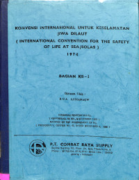 Konvensi internasional untuk keselamatan jiwa di laut (edisi 1)