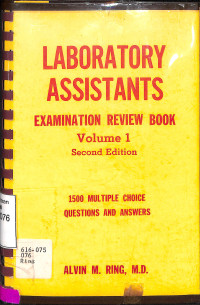 Laboratory Assistants Examination Review Book