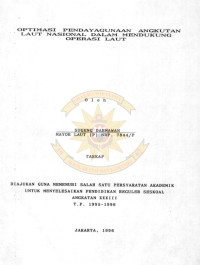 Optimasi Pendayagunaan Angkutan Laut Nasional Dalam Mendukung Operasi Laut