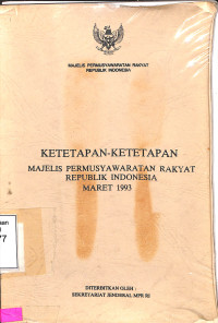 Ketetapan-Ketetapan MPR RI Maret 1993