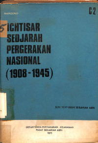 Ichtisar sejarah pergerakan nasional (1908-1945)