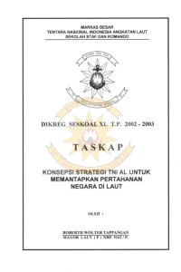 Konsepsi Strategi TNI AL Untuk Memantapkan Pertahanan Negara di Laut