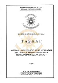 Optimalisasi Penggelaran Kekuatan SSAT Dalam Penyelenggaraan Pertahanan Negara Di Laut