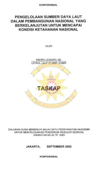 Pegelolaan sumber daya laut dalam pembangunan nasioanl yang berkelanjutan untuk mencapai kondisi ketahanan nasional