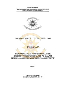 Meningkatkan Profesionalisme dan Motivasi Perwira TNI AL Dalam Menunjang Kepemimpinan yang Efektif