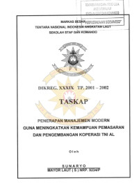 Penerapan Manajemen Modern Guna Meningkatkan Kemampuan Pemasarn dan Pengembangan Koperasi TNI AL