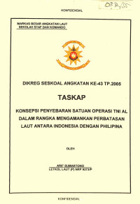 Konsepsi Penyebaran Satuan Operasi TNI AL Dalam Rangka Mengamankan Perbatasan Laut Antara Indonesia Dengan Philipina