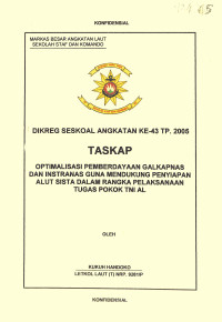 Optimalisasi Pemberdayaan Galkapnas Dan Instranas Guna Mendukung Penyiapan Alut Sista Dalam Rangka Pelaksanaan Tugas Pokok TNI AL