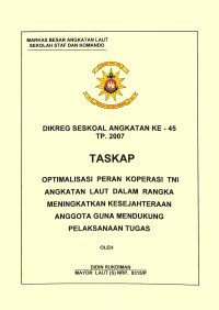 Optimalisasi Peran Koperasi TNI Angkatan Laut Dalam Rangka Meningkatkan Kesejahteraan Anggota Guna Mendukung Pelaksanaan Tugas